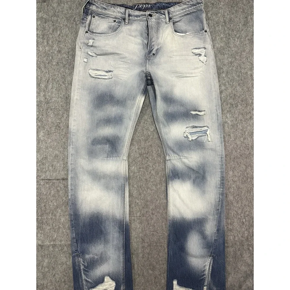 PRPS Men's Barracuda Hiroshima Jeans 100% Cotton Button Fly Indigo - Size 38x34 - Picture 2 of 16